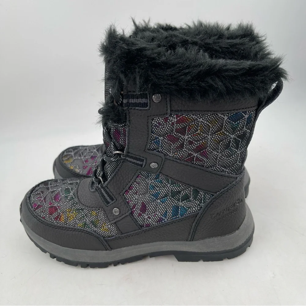 NWT! Bearpaw Big Kids Multicolor Fur Trimmed Wool Lined Winter Boots - Size 3 Y